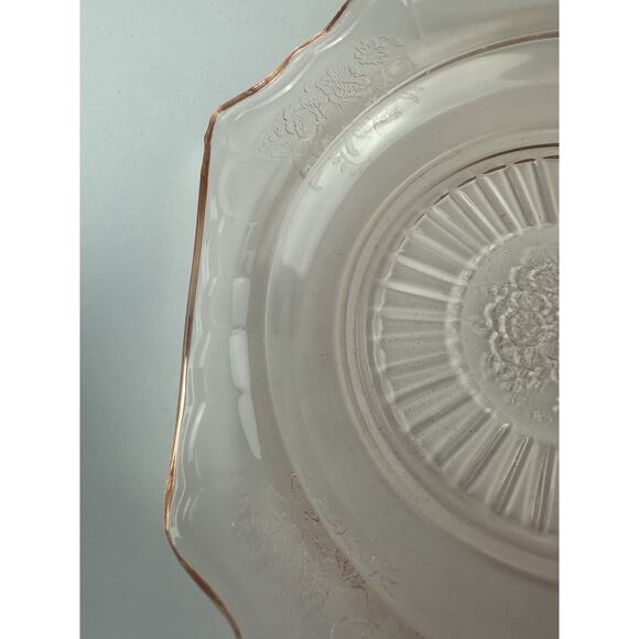 Jeannette Adam Pink Depression Glass Square 6" Bread / Dessert Plate - Picture 7 of 8